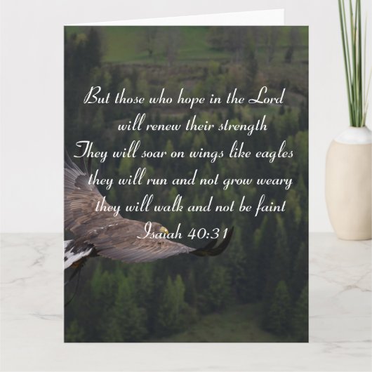 イザヤ40:31 – ワシのように翼の上に舞い上がる カード (正面)