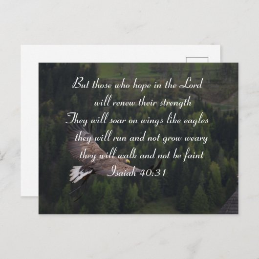 イザヤ40:31 – ワシのように翼の上に舞い上がる ポストカード (正面/裏面)