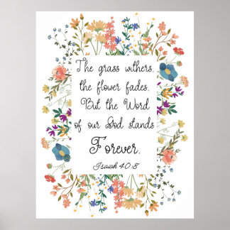 イザヤ40:8神の言葉は永遠に立つ ポスター