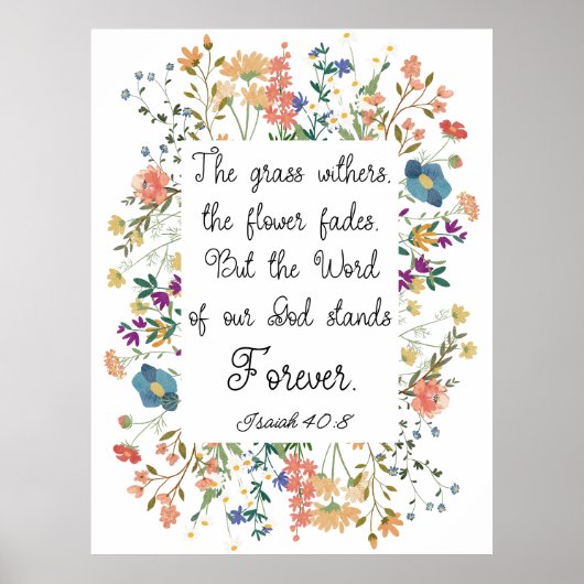 イザヤ40:8神の言葉は永遠に立つ ポスター (正面)