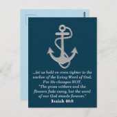 イザヤ40:8聖書の聖句の神々語いかりティール(緑がかった色)ブルー ポストカード (正面/裏面)