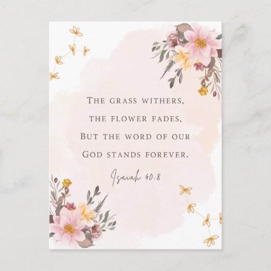 イザヤ40:8聖書の聖句 ポストカード (正面)