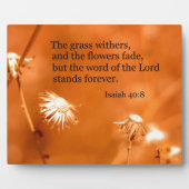 イザヤ40:8草は枯れ、花は枯れる フォトプラーク (正面)