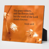 イザヤ40:8草は枯れ、花は枯れる フォトプラーク (側面)
