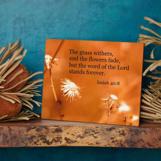 イザヤ40:8草は枯れ、花は枯れる フォトプラーク (側面)