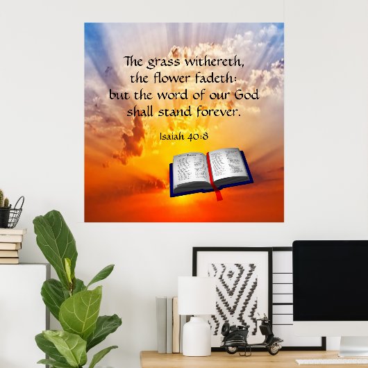 イザヤ40:8 ポスター (ホームオフィス)