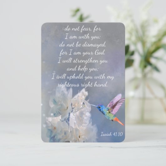 イザヤ41:1聖書の聖なる書物、 経典感謝していカスタム サンキューカード (スタンド正面)