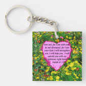 イザヤ41:10ワイルドフラワー写真デザイン キーホルダー (正面)