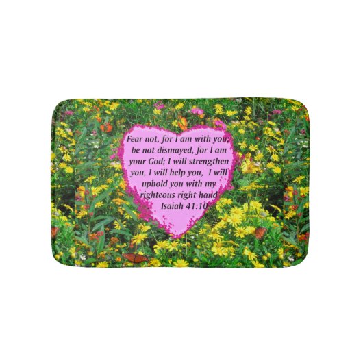 イザヤ41:10ワイルドフラワー写真デザイン バスマット (正面)
