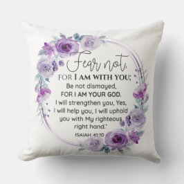 イザヤ41:10恐怖ではなく紫のフローラ聖なる書物、 経典 アウトドアクッション