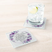 イザヤ41:10恐怖ではなく紫のフローラ聖なる書物、 経典 ガラスコースター (アングル)