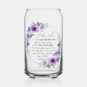 イザヤ41:10恐怖ではなく紫のフローラ聖なる書物、 経典 ガラス缶 (正面)