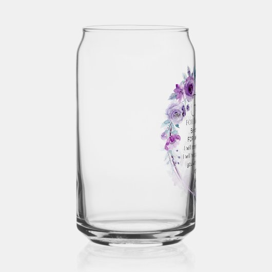 イザヤ41:10恐怖ではなく紫のフローラ聖なる書物、 経典 ガラス缶 (右)