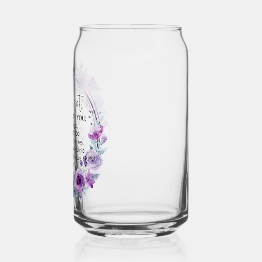 イザヤ41:10恐怖ではなく紫のフローラ聖なる書物、 経典 ガラス缶 (左)