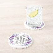 イザヤ41:10恐怖ではなく紫のフローラ聖なる書物、 経典 コースター (側面)