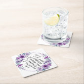 イザヤ41:10恐怖ではなく紫のフローラ聖なる書物、 経典 スクエアペーパーコースター (インサイチュ)