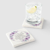 イザヤ41:10恐怖ではなく紫のフローラ聖なる書物、 経典 ストーンコースター (横)