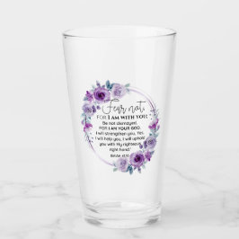 イザヤ41:10恐怖ではなく紫のフローラ聖なる書物、 経典 タンブラーグラス