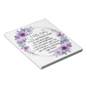 イザヤ41:10恐怖ではなく紫のフローラ聖なる書物、 経典 ノートパッド (アングル)