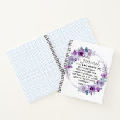 イザヤ41:10恐怖ではなく紫のフローラ聖なる書物、 経典 ノートブック (内部)