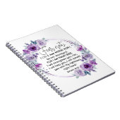 イザヤ41:10恐怖ではなく紫のフローラ聖なる書物、 経典 ノートブック (右側)