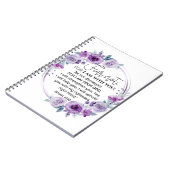 イザヤ41:10恐怖ではなく紫のフローラ聖なる書物、 経典 ノートブック (左側)