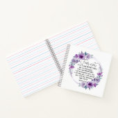 イザヤ41:10恐怖ではなく紫のフローラ聖なる書物、 経典 ノートブック (内部)