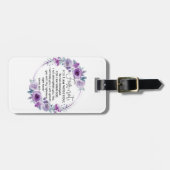 イザヤ41:10恐怖ではなく紫のフローラ聖なる書物、 経典 ラゲッジタグ (正面横)