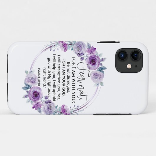 イザヤ41:10恐怖ではなく紫のフローラ聖なる書物、 経典 Case-Mate iPhoneケース (裏面(横))