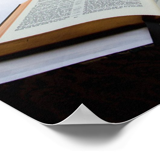 イザヤ41:10聖書と十字架 ポスター (角)