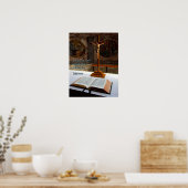 イザヤ41:10聖書と十字架 ポスター (キッチン)