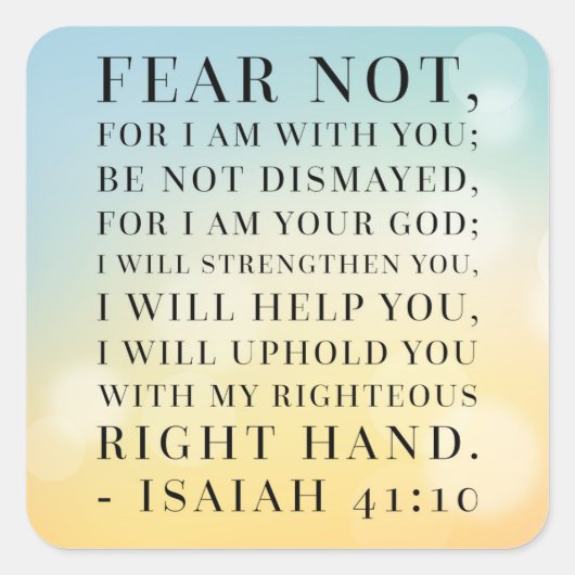 イザヤ41:10聖書の引用文 スクエアシール (正面)