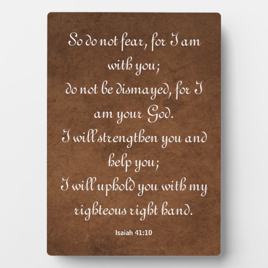 イザヤ41:10聖書の強さの聖句 フォトプラーク (正面)