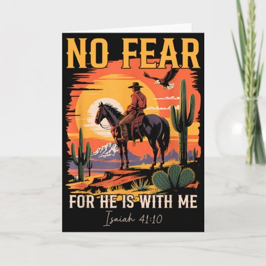 イザヤ41:10 カウボーイ聖書の詩節 キリスト教 西部 カード (正面)
