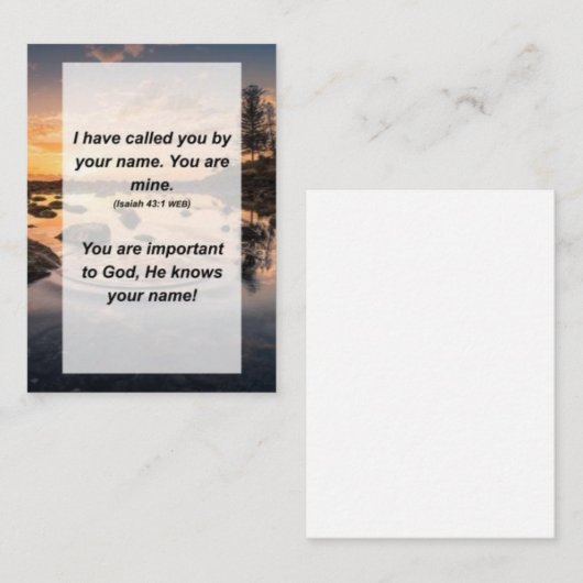 イザヤ43:1わたしは、あなたがたの名によって呼びかけてきた。お前は エンクロージャーカード (正面/裏面)