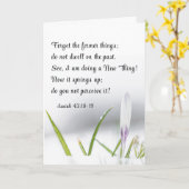 イザヤ43:18わたしは新しいもの聖書の聖句をやっている カード (黄色い花)