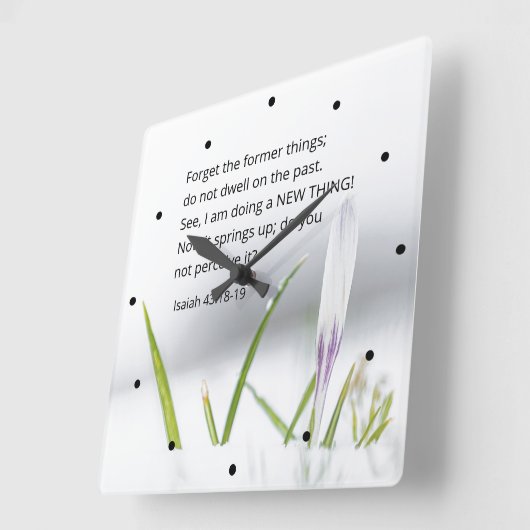 イザヤ43:18わたしは新しいもの聖書の聖句をやっている スクエア壁時計 (傾斜)
