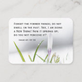 イザヤ43:18わたしは新しいもの聖書の聖句をやっている 名刺 (正面)