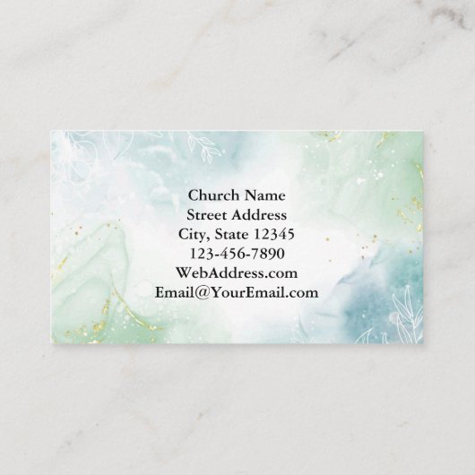 イザヤ43:19わたしは新しいものを教会のチラシにするであろう 名刺 (裏面)