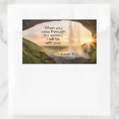 イザヤ43:2あなたがたは水を通り抜ける時に聖書 長方形シール (バッグ)