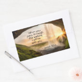 イザヤ43:2あなたがたは水を通り抜ける時に聖書 長方形シール (封筒)