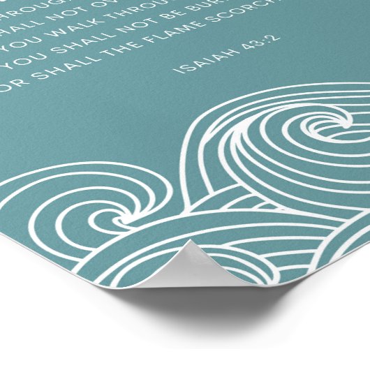 イザヤ43:2あなたがたは水を通り抜ける時 ポスター (角)