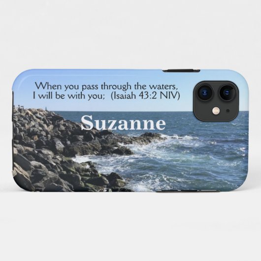 イザヤ43:2わたしはあなた方と一緒にいる海の写真 Case-Mate iPhoneケース (裏面(横))