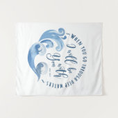 イザヤ43:2海波 タペストリー (正面(横))