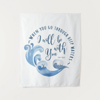 イザヤ43:2海波 タペストリー