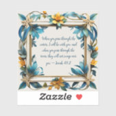 イザヤ43:2聖書の名言カスタムカットビニールステッカー シール (シート)