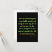 イザヤ43:2 KJVバイブル聖なる書物、 経典フラットグリーティングカード カード (正面/裏面インサイチュ)