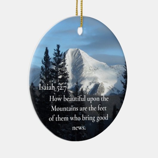 イザヤ52:7山々の美しさは セラミックオーナメント (右)