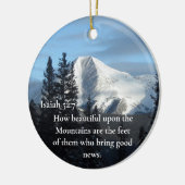 イザヤ52:7山々の美しさは セラミックオーナメント (左)