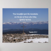 イザヤ52:7山の美しさは ポスター (正面)